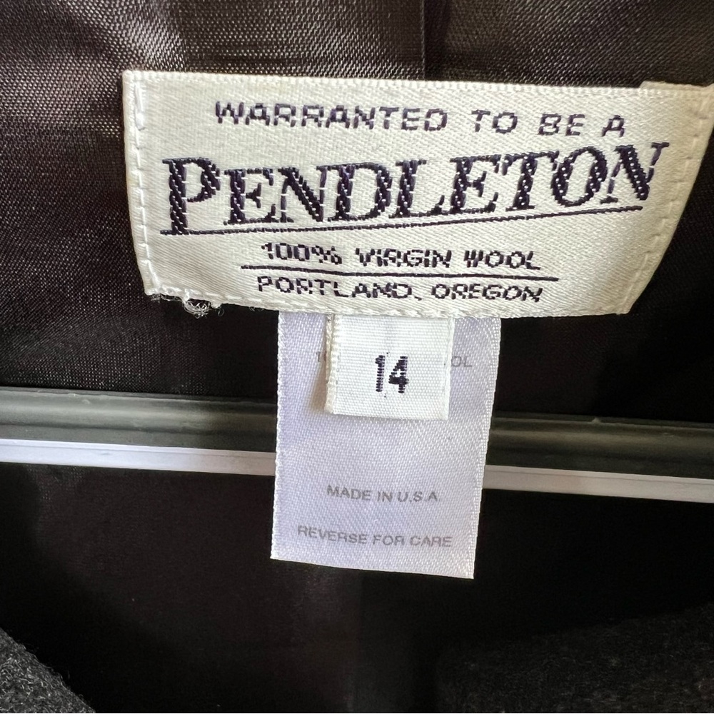 Pendleton Dark Gray 100% Virgin Wool Button Front… - image 3